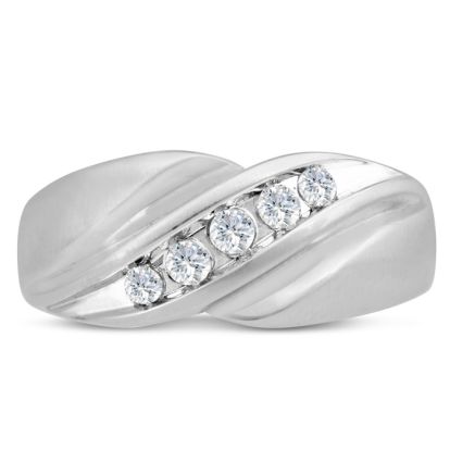 Men's 1/3ct Diamond Ring In 14K White Gold