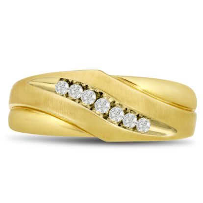 Men's 1/10ct Diamond Ring In 10K Yellow Gold