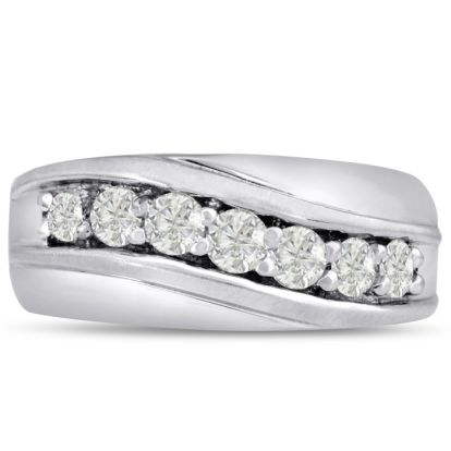 Men's 1ct Diamond Ring In 14K White Gold