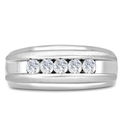 Men's 1/2ct Diamond Ring In 10K White Gold