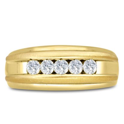 Men's 1/2ct Diamond Ring In 14K Yellow Gold