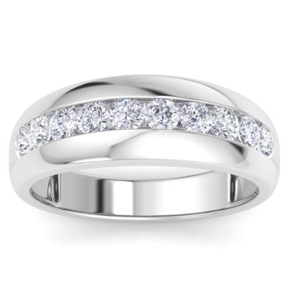 Men's 1ct Diamond Ring In 14K White Gold
