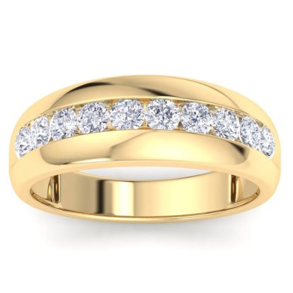 Men's 1ct Diamond Ring In 14K Yellow Gold