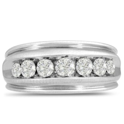 Men's 1ct Diamond Ring In 10K White Gold
