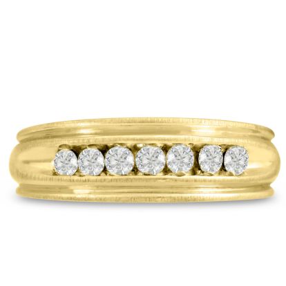 Men's 1/4ct Diamond Ring In 10K Yellow Gold