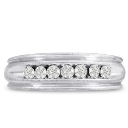 Men's 1/4ct Diamond Ring In 14K White Gold