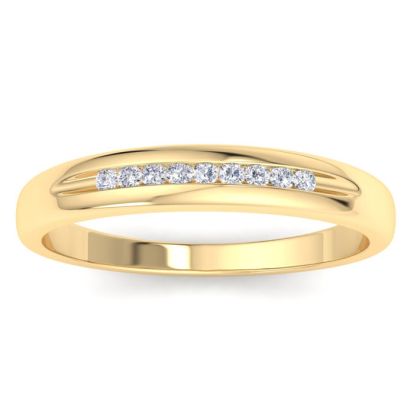 Men's 1/10ct Diamond Ring In 14K Yellow Gold