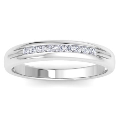 Men's 1/5ct Diamond Ring In 14K White Gold