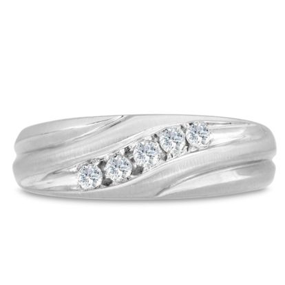 Men's 1/4ct Diamond Ring In 14K White Gold