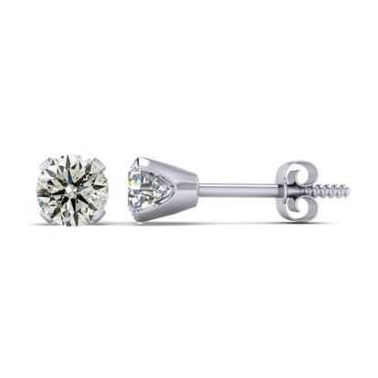 1 Carat Diamond Stud Earrings In 14 Karat White Gold