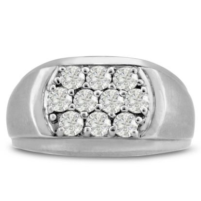 Men's 1ct Diamond Ring In 10K White Gold