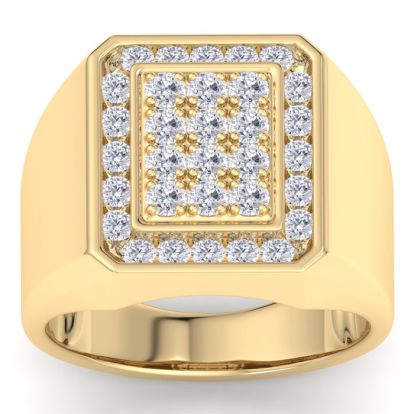 Men's 1ct Diamond Ring In 10K Yellow Gold