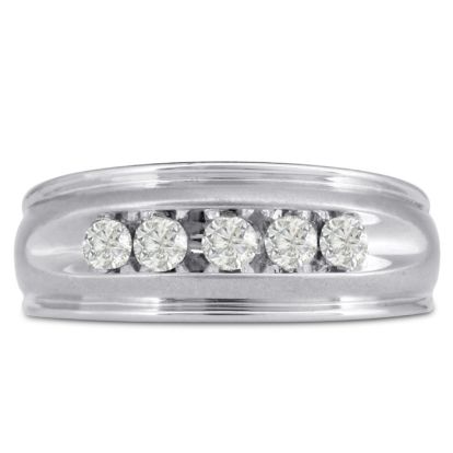 Men's 1/2ct Diamond Ring In 10K White Gold
