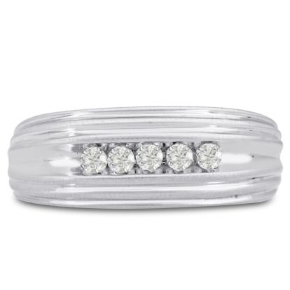 Men's 1/4ct Diamond Ring In 14K White Gold
