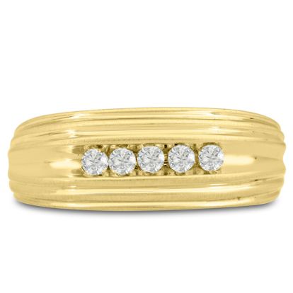Men's 1/4ct Diamond Ring In 14K Yellow Gold