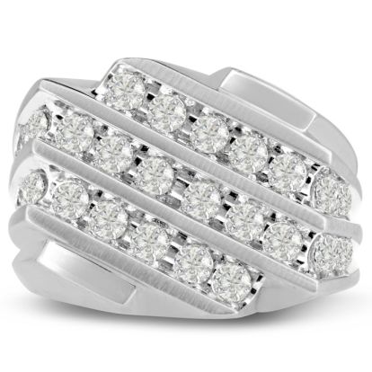 Men's 1 1/4ct Diamond Ring In 14K White Gold