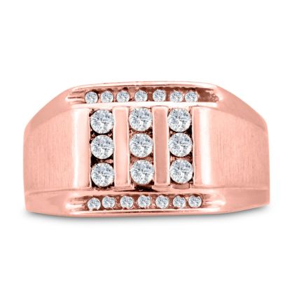 Men's 1/2ct Diamond Ring In 10K Rose Gold
