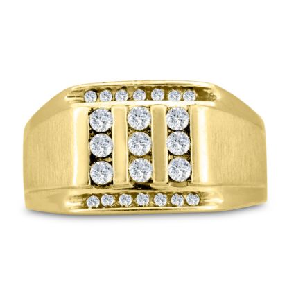 Men's 1/2ct Diamond Ring In 14K Yellow Gold