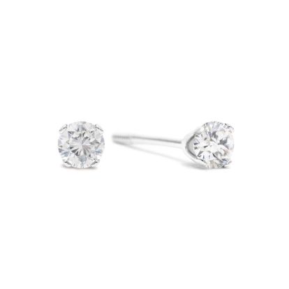 1/4 Carat Diamond Stud Earrings In 14K White Gold