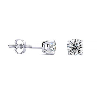 1/2 Carat Diamond Stud Earrings In 14 Karat White Gold