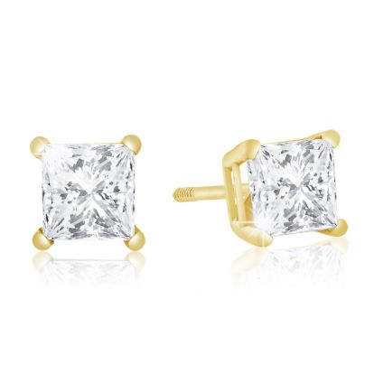 1ct Diamond Stud Earrings in 14k Yellow Gold