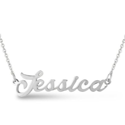 Jessica Nameplate Necklace In Silver