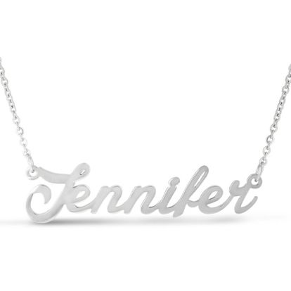 Jennifer Nameplate Necklace In Silver