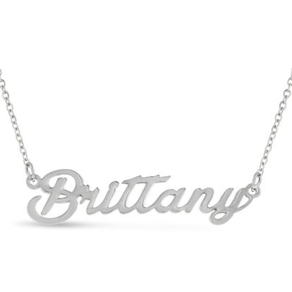 Brittany Nameplate Necklace In Silver