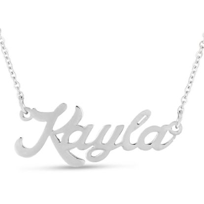 Kayla Nameplate Necklace In Silver