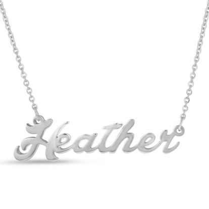 Heather Nameplate Necklace In Silver