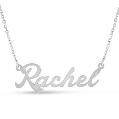 Rachel Nameplate Necklace In Silver