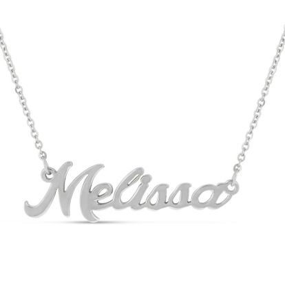 Melissa Nameplate Necklace In Silver