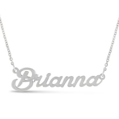 Brianna Nameplate Necklace In Silver