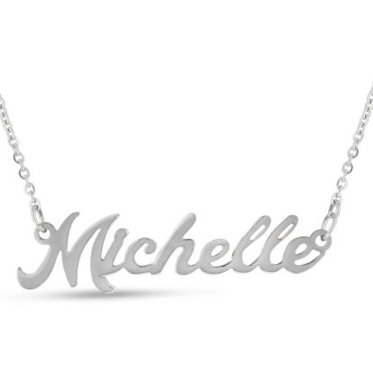 Michelle Nameplate Necklace In Silver