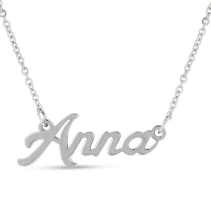 Anna Nameplate Necklace In Silver