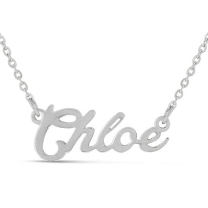 Chloe Nameplate Necklace In Silver