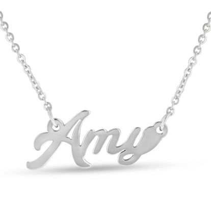Amy Nameplate Necklace In Silver