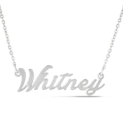 Whitney Nameplate Necklace In Silver