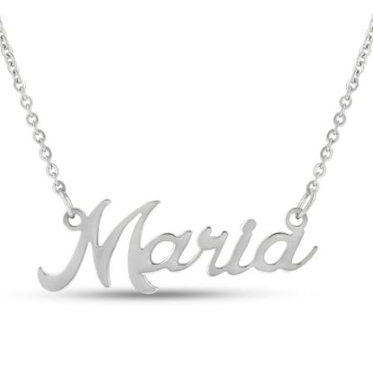 Maria Nameplate Necklace In Silver