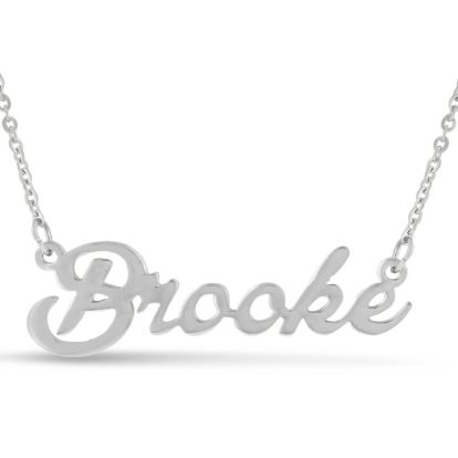 Brooke Nameplate Necklace In Silver