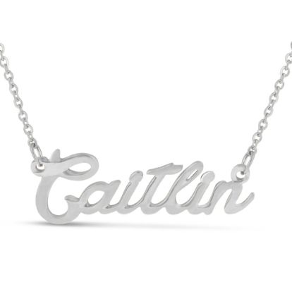 Caitlin Nameplate Necklace In Silver