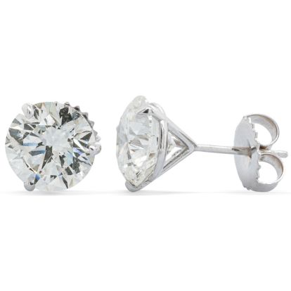4 Carat Diamond Martini Stud Earrings In 14 Karat White Gold