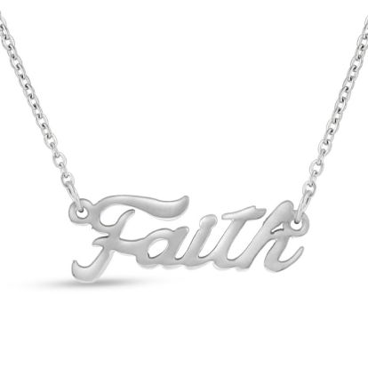 Faith Nameplate Necklace In Silver
