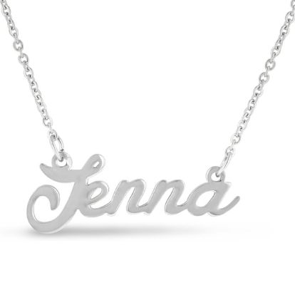 Jenna Nameplate Necklace In Silver