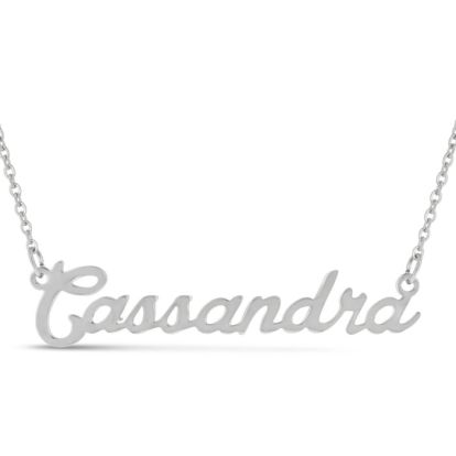 Cassandra Nameplate Necklace In Silver