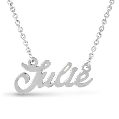 Julie Nameplate Necklace In Silver