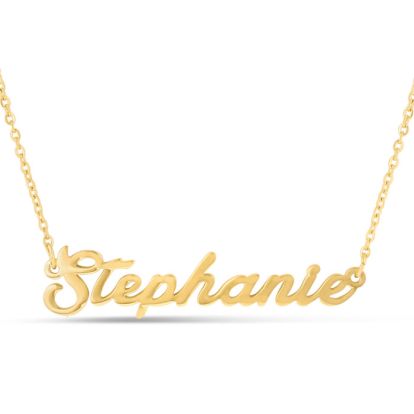 Stephanie Nameplate Necklace In Gold
