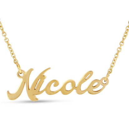Nicole Nameplate Necklace In Gold