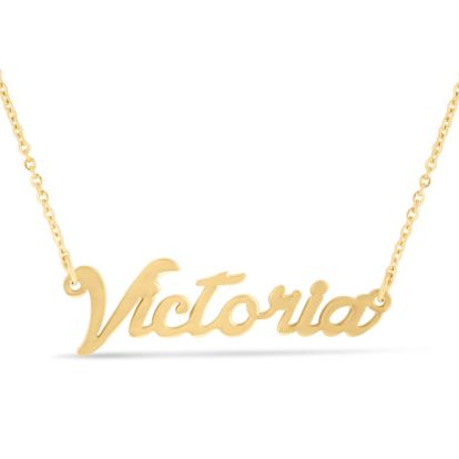 Victoria Nameplate Necklace In Gold