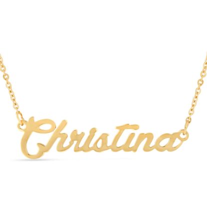 Christina Nameplate Necklace In Gold